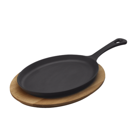 Лидер продаж на Amazon, чугунная японская тарелка Fajita с деревянной основой