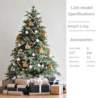 Sapin de Noël Artificiel Pré-éclairé 1,5m 1,8m 2,1m 3m avec Branches Denses – Grande Décoration de Scène Festive pour la Maison