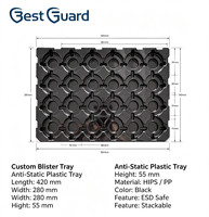 Bandejas de Plástico PET Reciclables Antiestáticas ESD de 1 mm de Grosor para Embalaje de Blíster, para Semiconductores y Cajas Electrónicas