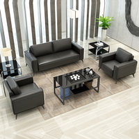 Ensemble de canapés modulaires en cuir PU de haute qualité avec structure métallique, design moderne pour salon, bureau, bureau à domicile et hôtel