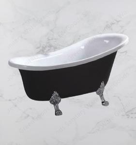 Baignoire ovale autoportante en acrylique, peut se poser sur <span class=keywords><strong>les</strong></span> <span class=keywords><strong>pieds</strong></span>, avec robinet, pour le style français, noir - Product Image 2