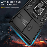 Coque pour Samsung Galaxy S24 Ultra avec Protection Coulissante d'Objectif de Caméra, Support Magnétique et Béquille 2 en 1 pour Téléphone Mobile, Compatible Samsung S23 S24