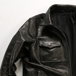 Nuovo autunno inverno <span class=keywords><strong>giacca</strong></span> <span class=keywords><strong>di</strong></span> alta qualità in <span class=keywords><strong>pelle</strong></span> <span class=keywords><strong>di</strong></span> vacchetta nera Casual sottile abito da uomo in vera <span class=keywords><strong>pelle</strong></span> <span class=keywords><strong>di</strong></span> mucca - Product Image 4