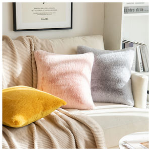 Funda de cojín de piel sintética, venta directa de fábrica, funda de almohada de pelo de conejo de piel sintética, sofá para el hogar, fundas de almohada suaves y cálidas, novedad - Product Image 4