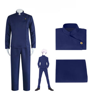 Costume de <span class=keywords><strong>Cosplay</strong></span> Gojo Satoru Jujutsu Kaisen Anime Japonais, Tenue d'Halloween de Film et Série TV, Uniforme Scolaire Bleu et Noir Complet - Product Image 3