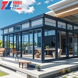 Pergola Rogenilan in Acciaio con Vetri Low-E e Porte Scorrevoli, Veranda Esterna per Giardino 4 Stagioni - Product Image 1