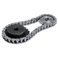 Jeu de chaîne à rouleaux et pignons industriels personnalisé 06B 08B 10B C45 acier inoxydable dents trempées pour transmission de puissance