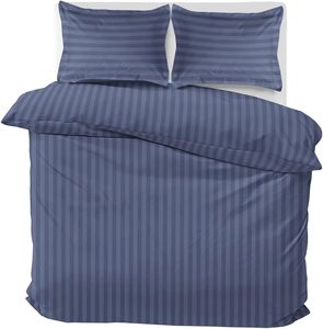 <span class=keywords><strong>Copripiumino</strong></span> doppio <span class=keywords><strong>blu</strong></span> scuro Set di qualità Hotel strisce raso biancheria da letto letto <span class=keywords><strong>matrimoniale</strong></span> con 2 federe - Product Image 3