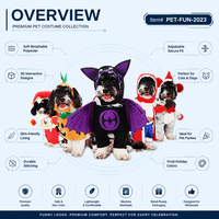 Costume de chien en coton et polyester de luxe pour Halloween et Noël, design amusant de dessin animé, vêtements confortables pour petits chiens, vente en gros