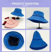Gorra de pescador plegable personalizada Unisex, sombrero de pescador de algodón de ala ancha con protección solar superior