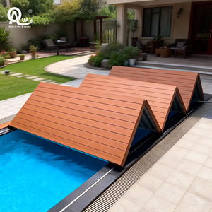 Couverture de piscine pliante en bois Water Crown avec ouverture automatique sécurisée, taille personnalisable pour une utilisation en extérieur et en intérieur - Product Image 1