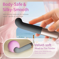 Gekromde siliconen non-latex real touch G-spot lipstick bullet vibrator voor vrouwen - USB oplaadbaar IPX6 waterdicht 10