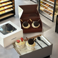 Boîtes à gâteaux haut de gamme super écologiques personnalisables, plateaux en papier auto-érecteurs pour impression offset, dorure à chaud, revêtement spécial