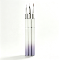 Nouveaux pinceaux à ongles en gros, manche métallique, pinceau rond acrylique à poils Kolinsky de haute qualité, numéros 8 10 12 14 16 18 20 22