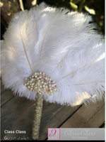 HY grand éventail à main pliant en plumes d'autruche pour femmes Costume Show Tea Party accessoire vacances danse mariée mariage décor