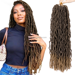 <span class=keywords><strong>Dreadlocks</strong></span> africains souples 100g 24 pouces Ombre Faux Locs Nu Goddess Locs Cheveux au crochet Cheveux <span class=keywords><strong>synthétiques</strong></span> tressés pour femmes - Product Image 1