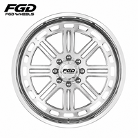 Jantes de camion FGD personnalisées en alliage d'aluminium forgé poli à déport profond 24-28 pouces pour F250/F350 avec enjoliveurs flottants et PCD multiples