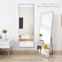 Miroir sur pied décoratif élégant Herschel contemporain en alliage d'aluminium pleine longueur, options personnalisables, taille 170x50cm