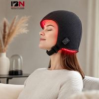 Casque de luminothérapie rouge personnalisé IBN pour soulager la douleur, 164 perles LED, lumières LED bleues/rouges (460nm/660nm/850nm), prise américaine