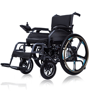 Fauteuil roulant électrique pliable avec roues en alliage de magnésium-aluminium de 24 pouces, adapté aux personnes <span class=keywords><strong>âgée</strong></span>s et aux personnes handicapées - Product Image 1