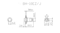 8mm allumé imperméable bleu LED mini 1NO haute tête autobloquant interrupteur à bouton poussoir en métal