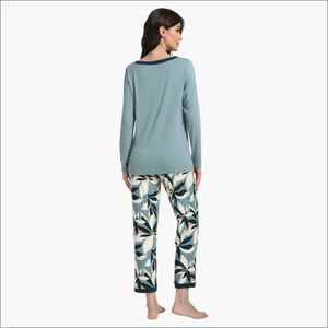 Floral Custom Women's Pajamas Set Bamboo Cotton Modal <b>Knitted</b> Breathable Short Sleeves Loungewear Sleepwear - Product Image 3