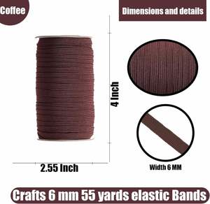 Bandas Elásticas de 6mm * 55 Yardas, 1/4 de Pulgada, Cinta Elástica Plana para Proyectos de Costura, Pantalones, Ropa y Manualidades - Product Image 2