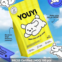 YOUYI Sac à croquettes 10lb 20lb avec fenêtre transparente, sac pour aliments pour chiens, pochette autoportante refermable avec fermeture éclair, impression personnalisée OEM Direct