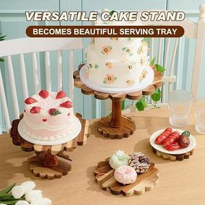 Custom Made Wooden Round Dessert <b>Stand</b> Solid Wood Wedding Cupcake Display Multipurpose Party Tableware 1 <b>Pc</b> - Product Image 3
