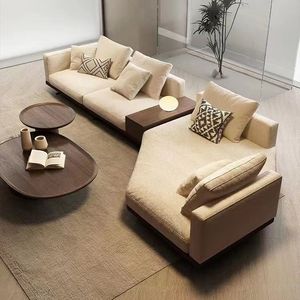 Sofá Curvo Minimalista Italiano Moderno, Muebles de Salón de Esquina en Tela, Estilo de Diseño de Lujo Ligero - Product Image 3