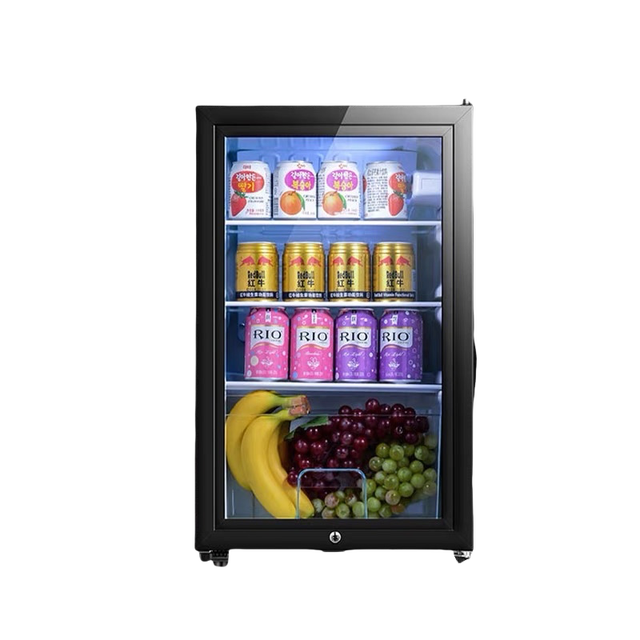 40L 50L 90L Mini Fridge Compact Double Layered Glass Door Refrigerator Portable Noise Free Bar Hotel Small Space