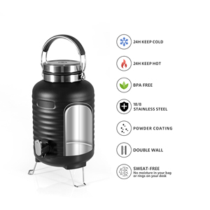 Ansheng 3L 5L đôi tường thép không gỉ nước Jug Extra-công suất lớn uống Dispenser thép không gỉ nước jugs - Product Image 2