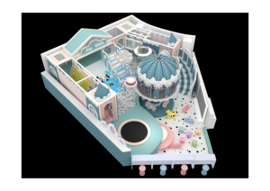 Château Macaron : Aire <span class=keywords><strong>de</strong></span> jeux intérieure multi-zones pour tout-petits <span class=keywords><strong>avec</strong></span> <span class=keywords><strong>mini</strong></span>-carrousel, <span class=keywords><strong>trampoline</strong></span> et piscine à balles pour garderies et centres commerciaux - Product Image 3