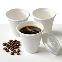 Tasse jetable de canne à sucre de café de bagasse à emporter écologique de bonne qualité avec couvercle