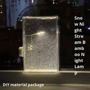 עבודת יד לילה עם מנורת לילה מושלגת סצנת הלילה מושלגת מנורת רחוב קישוט שולחן עבודה יצירתי אור זורמת מתנה לילדות חידוש - Product Image 2