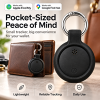 Actieve hondenhalsband BLE tracking tag, werkt met Apple Find My & Google Find My Device dual systeem, waterdicht, anti-verlies slimme tag