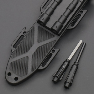 एलईडी लाइट सर्वाइवल चाकू फ्लैंट स्टिक हार्ड प्लास्टिक शेथ एडीसी आउटडोर शिकार निश्चित ब्लेड उपयोगिता चाकू डिय 4c13 - Product Image 6