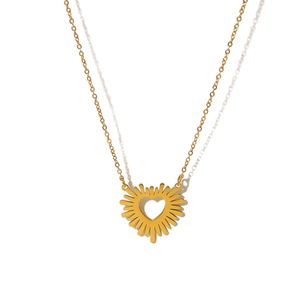 Collier pendentif Jietao personnalisé en acier inoxydable plaqué or 18 carats, motif soleil découpé, bijoux anti-ternissement tendance pour femme - Product Image 5