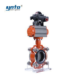 Vannes papillon à Base haute performance <span class=keywords><strong>Francois</strong></span> DN32 DN100 DN50 pour eau pneumatique processus inoxydable PVC gaz pouce PTFE - Product Image 4