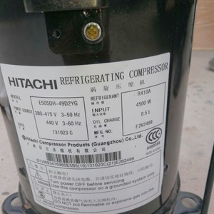 คอมเพรสเซอร์ทำความเย็นฮิตาชิ รุ่น E505DH-49D2YG ใช้สารทำความเย็น R410A กำลังไฟ 4500 วัตต์ สำหรับเครื่องปรับอากาศ - Product Image 1