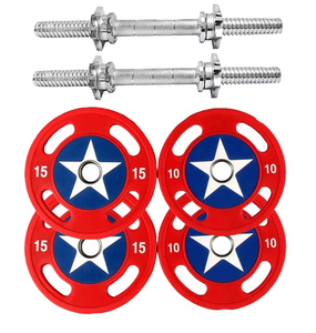 Discos de Pesas de Goma para Gimnasio, Diseño Capitán América, Ecológicos, Inodoros, Resistentes al Desgaste, Uso Comercial - Product Image 2