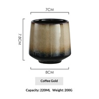 Ensemble de 4 tasses à expresso de 220 ml, tasses à thé faites à la main de 8 oz, boîte cadeau pour thé, cappuccino, latte, café