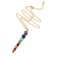 Fashionable Handmade Braided Real Natural Stone Beads Pendant Women Mens 7 Chakra Healing Necklace Jewelry