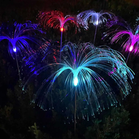 Guirlande lumineuse LED solaire étanche IP65 en fibre optique RVB en forme de méduse pour jardin, rue, alimentation CC, utilisation intérieure et extérieure