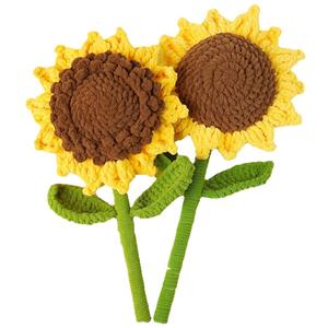 Fleurs artificielles tissées à <span class=keywords><strong>la</strong></span> main extra-larges en forme <span class=keywords><strong>de</strong></span> <span class=keywords><strong>tournesol</strong></span>, décoration en forme <span class=keywords><strong>de</strong></span> bâton <span class=keywords><strong>de</strong></span> glace, pour mariage, Saint-Valentin, Fête des Mères - Product Image 5
