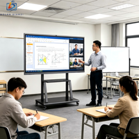 Tableau blanc interactif LCD 55 65 75 85 98 pouces 4K double OS pour salle de conférence et salle de classe