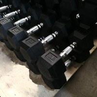 Usine en gros gratuit 40LB 20KG poids haltères Gym Fitness caoutchouc hexagone hexagone ensemble d'haltères