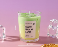Kreative Sommer-Matcha Zylindrische Gelee-Wachskerze Handgemachte Party-Heimdekoration Realistische Lebensmittelkerze