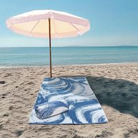 Custom Logo Sand Free Microfiber Beach Towel Super Absorbent Quick Dry Recycled Bath Towel for Summer Travel Swim