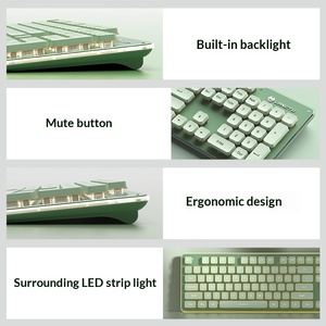 Wired Membrane Keyboard Floating 104 <b>Keys</b> Silent Keyboard Gaming Office Computer Peripherals Wholesale - Product Image 3